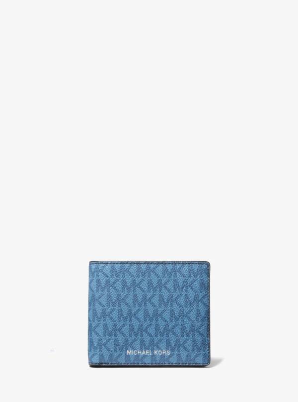 Panske Penazenky Michael Kors Greyson Logo Slim Billfold Modre - Doplnky Michael Kors Akcia | DNSOK-2719
